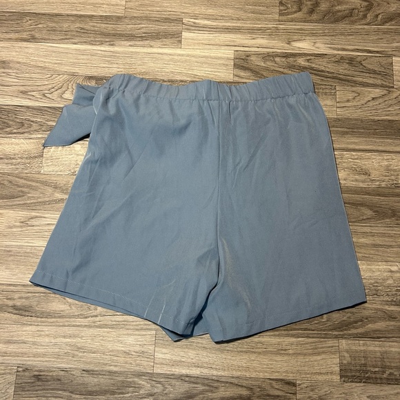 Blue Wrap Skirt with Bow Detail - Picture 2 of 2